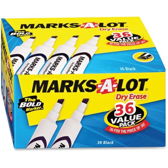 Avery Marker Dry Erase Markers, Black - 36 Piece