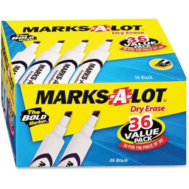 Avery Marqueur Effaçable à Sec, Noir - 36 Pcs