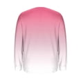 thumbnail image 3 of Womens Long Sleeve Henley Shirts Curved Hem Casual Gradient Tunic Tops with Pocket Fall Winter Trendy Clothes, XL Pink, 3 of 7