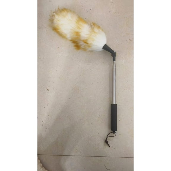 Wool Feather Duster with Extension Pole Up to 84 Inch,Used for Home Cleaning Ceilings  Flexible (180cm)
