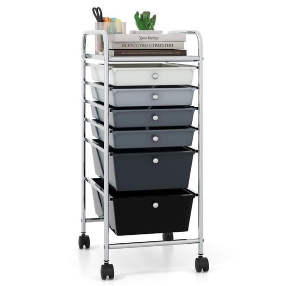 6 Drawer Rolling Storage Cart Organizer