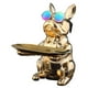 thumbnail image 2 of Bandeja De Almacenamiento De Estatua De Perro Estatuilla de perro de cerámica Decoración de almacenamiento Adornos Galvanoplastia para sala de estar Sywqhk Libre de BPA, 2 of 9