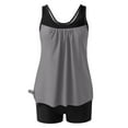 thumbnail image 5 of Tqcoqu Women Conservative Solid Strappy Back Set Two Piece Swimsuits Swimdress, 5 of 5