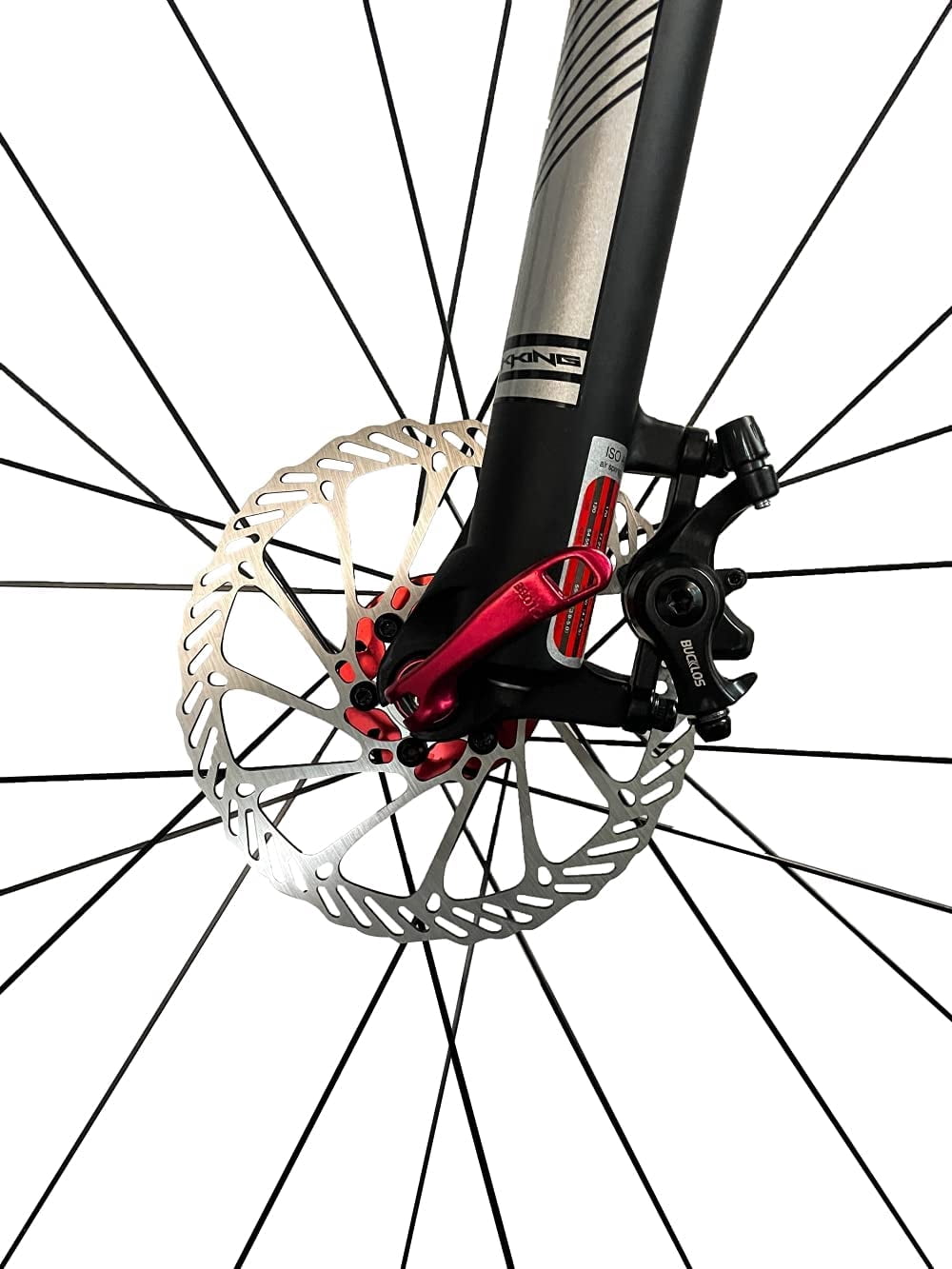 BUCKLOS Mountain Bike Disc Brake kit, MTB Mechanical Line Pulling Disc Brakes Caliper with Aluminum Alloy Levers /160mm Rotor,/is/PM Universal Adapter for Ebike/Folding Bike/Scooter/Fat Bike
