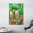 thumbnail image 1 of Nursery Tapestry, Children Kid Apes Monkeys Playing in Exotic Forest with Big Trees and Daisy Blooms, Wall Hanging for Bedroom Living Room Dorm Decor, 40W X 60L Inches, Multicolor, by Ambesonne, 1 of 2