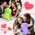 thumbnail image 3 of Peluche de dinosaurio SQEQE de peluche con corazón, 50 cm, color morado, 3 of 8