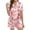 2-Pink, variant on Womens Pajama Sets Bow Printed Collar Short Sleeve Shorts Cute Comfortable Sleepwear Loungewear Nightwear Nightclothes Homewear