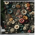 thumbnail image 3 of Ambesonne Floral Shower Curtain, Futurist Garden Flowery Art, 69"Wx75"L, Sage Green Marigold Coral, 3 of 4