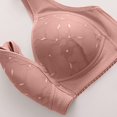 thumbnail image 5 of Qwertyu Daisy Bras for Older Women Front Closure No Underwire Supportive Bras Plus Size Push Up Bras Breathable Cotton Bras Coffee 36, 5 of 6