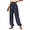 Dark Blue, variant on Women's Pants Spring Summer Fall NA NA Drawstring Wide Leg Lounge Bohemian Casual Trousers S-XL