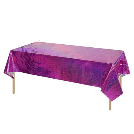 

xinRui Iridescence Tablecloth Waterproof Holographic Foil Tablecloth Party Decoration Birthday Bridal Wedding Christmas Rectangle Shiny Disposable Table Cover Holiday Supplies