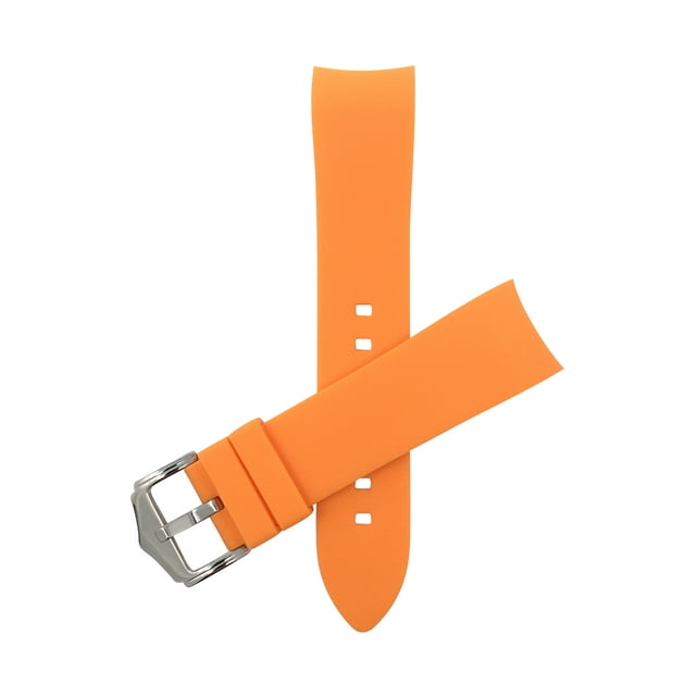 22mm Curved End Silicone Watch Bands - Soft Rubber Replacement Watch Straps - Waterproof - Stainless Steel Buckle - Many Colors