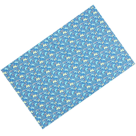 OFFIGAM 1Pack Blue Quilting Fabric Sheet Cotton Rectangular for Diy Projects Handmade and Crafting
