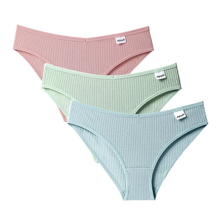 

Gyouwnll Women s 3 Pcs Panties Sexy Underwear Bikini Thongs Panties Briefs Pink M
