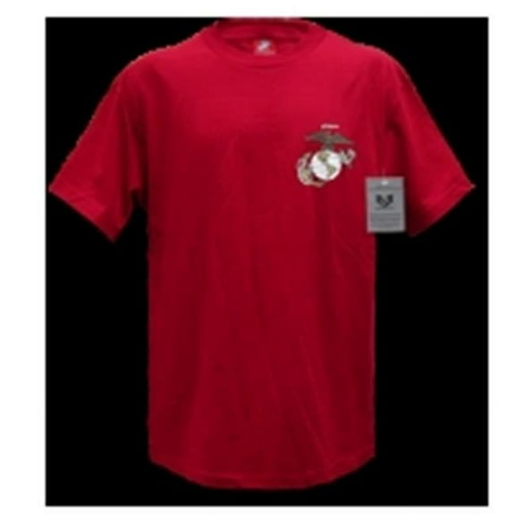 Basic Military T-Shirt, Marines, Cardinal, Large