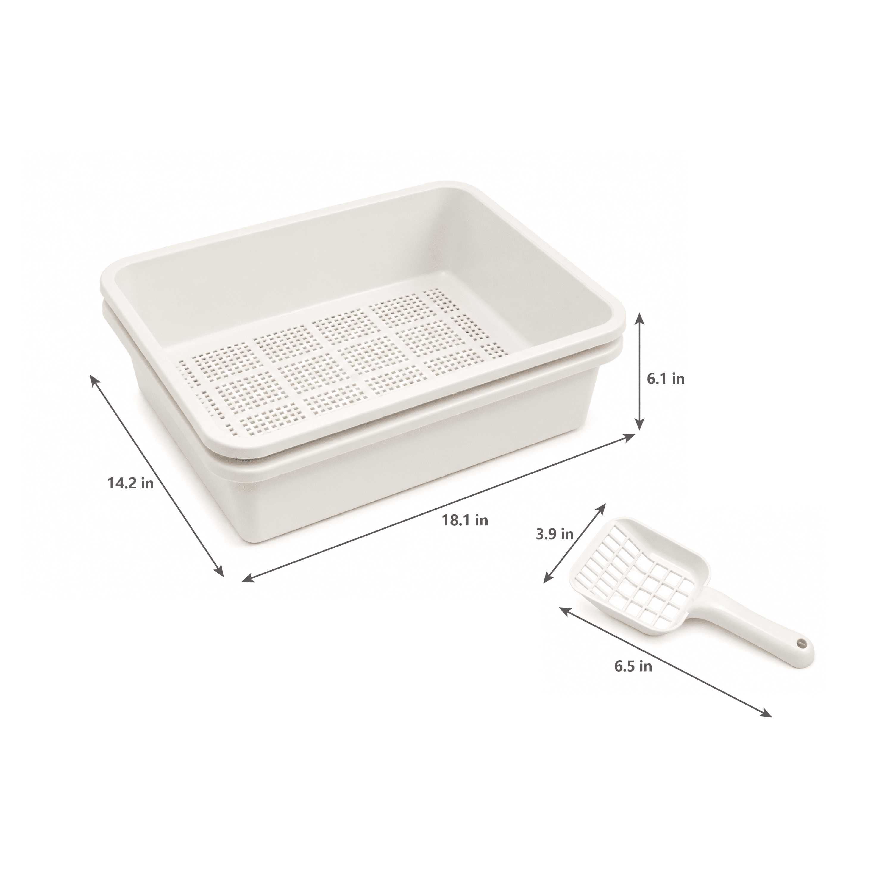 Dr. Pol™ 2-Piece Pine Pellet Sifting Litter Box with Scoop
