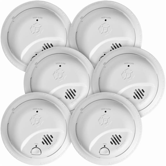 BRK SMICO105-AC, Interconnect Hardwire Combination Smoke & Carbon Monoxide Alarm with 10-Year Battery Backup, 6-Pack