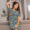 thumbnail image 3 of Fotbe Fruit Ice Cream Bata de Dormir para Mujer con Estampado, Camisón de Algodón de Manga Corta, Ropa de Dormir Casual, 3 of 6