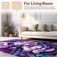 thumbnail image 2 of Ultra Soft Area Rug, Chic Contemporary Floral Touch, Non Slip, Stain Resistant, Washable Area Rugs for Living Room, Bedroom(Purple, 2X3), 2 of 8