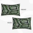 thumbnail image 4 of Balery Green Snakeskin Pillow Covers,Bed Pilowcases,Reversible Plush Throw Pillow Covers End Pillow Encasement,Pillow Case - 20"X30", 4 of 9