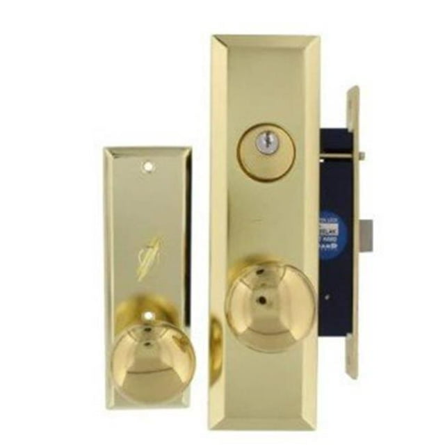 Ultra Hardware 106813 Polished Brass Left Hand Guard Mortise Lockset