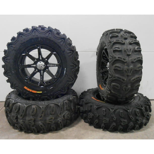 MSA Black Diesel 14" ATV Wheels 28" Bear Claw HTR Tires CanAm