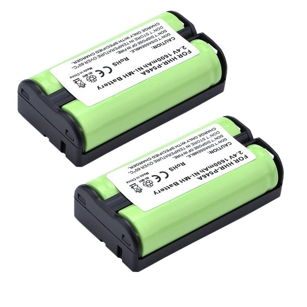 2 Pack 1600mAh Cordless Telephone Replacement Battery for Panasonic HHR