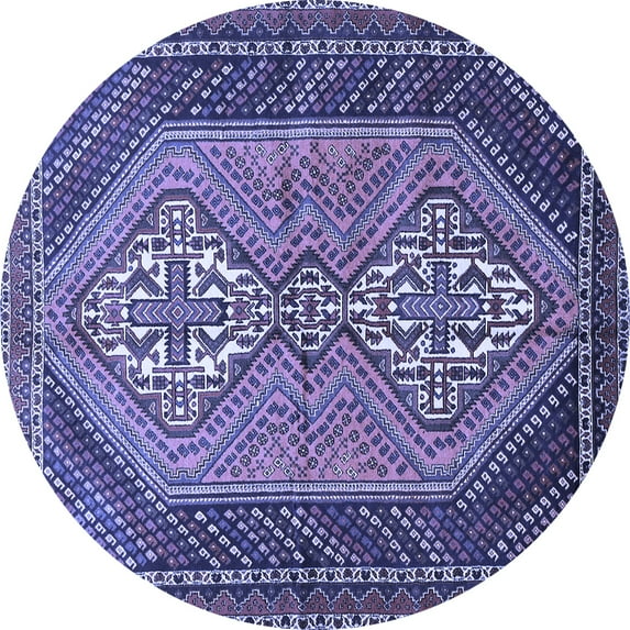 Ahgly Company Indoor Round Persian Blue Traditional Area Rugs, 6' Round