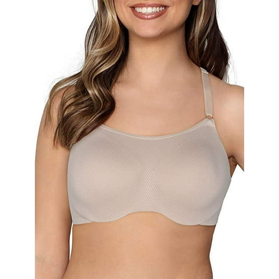 Fruit of the Loom Women's Breathable Cami Bra with Convertible Straps 2-Pack, Beige, 36DD
