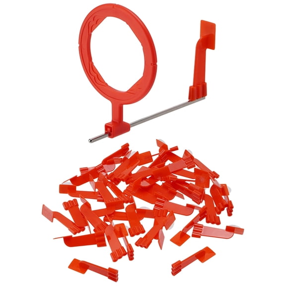 FOUR E's Scientific 100Pcs Dental X-Ray Sensor, Bitewing Holder Self-Adhesive Bite Block, Include 1Pcs Arm   1Pcs Ring Set, Red