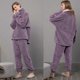 thumbnail image 2 of Winter Warm Women Flannel Pajamas Set Fuzzy Lapel Collar Pullover Top and Pants Sleepwear Nightwear Fleece Loungewear Red 2XL, 2 of 5