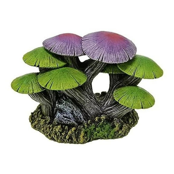 Blue Ribbon Pet Products 102339 Exotic Environments Mushroom Garden Long Large Glows Under LED Light for Aquarium, Multi Color