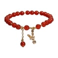 thumbnail image 2 of Fiaya Women Red Agate Crystal Stone Bracelet, 1Pc Adjustable Rabbit Fringe Charm Bracelet, Fasion Beaded Jewelry Gift for Women Birthday Mother's Day, 2 of 2