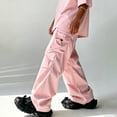 thumbnail image 4 of Men Loose Cargo Work Pants 4-Way Stretch Drawstring Outdoor Activity Trousers S-XL, 4 of 8