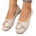 thumbnail image 5 of Domzle Womens Ballet Flats Suede Slip On Dress Shoes | Comfortable Round Toe Loafers,Low Heel,Cute Office Work Casual Shoes White 38, 5 of 6