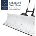 thumbnail image 3 of 36in Galvanized Blade Heavy-Duty 2-Wheel Snow Pusher Hand Plow for Snow Removal w/Wheels, Adjustable Handle, Blade Angle - Silver, 3 of 14