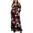 thumbnail image 3 of PCEAIIH Women's Long Sleeve Plus Size Dress Casual Maxi Dresses XL-5XL Soft with Pockets, 3 of 6