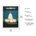 thumbnail image 2 of Washington DC - The US Capitol Building - Vintage Airline Travel Poster by Edward McKnight Kauffer c.1948 - Fine Art Matte Paper Print (Unframed) 24x32in, 2 of 4