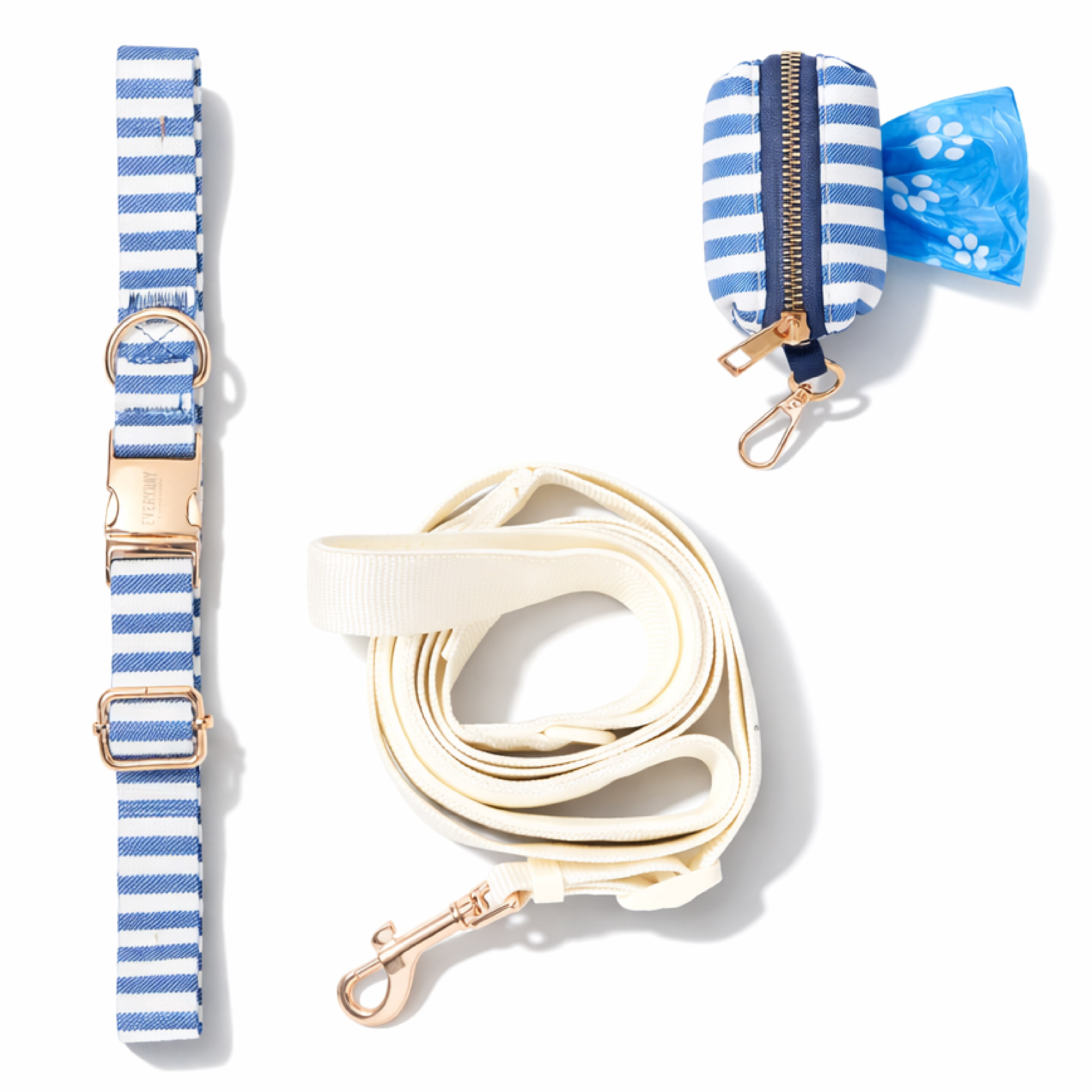 Martha Stewart 3 Piece Pet Leash Set, Striped Design, 6 Ft, Suitable for Cats and Dogs