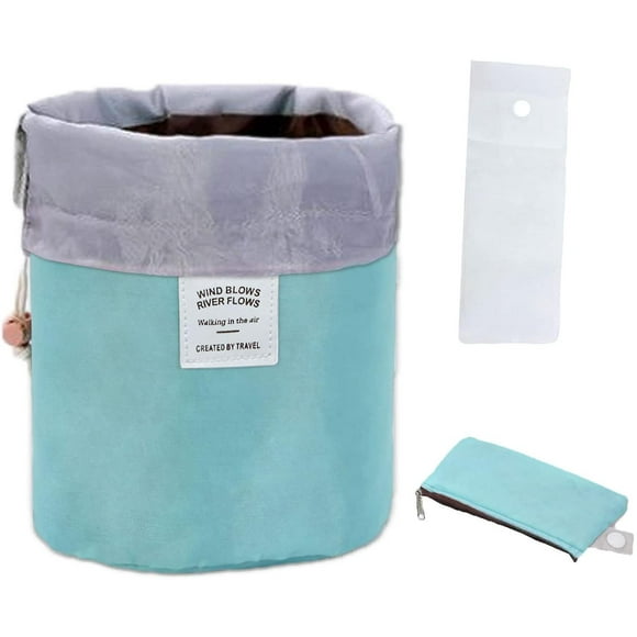 Make Up Bag Lazy Drawstring : Women Make Up Storage Pouch Case Kit Waterproof Blue