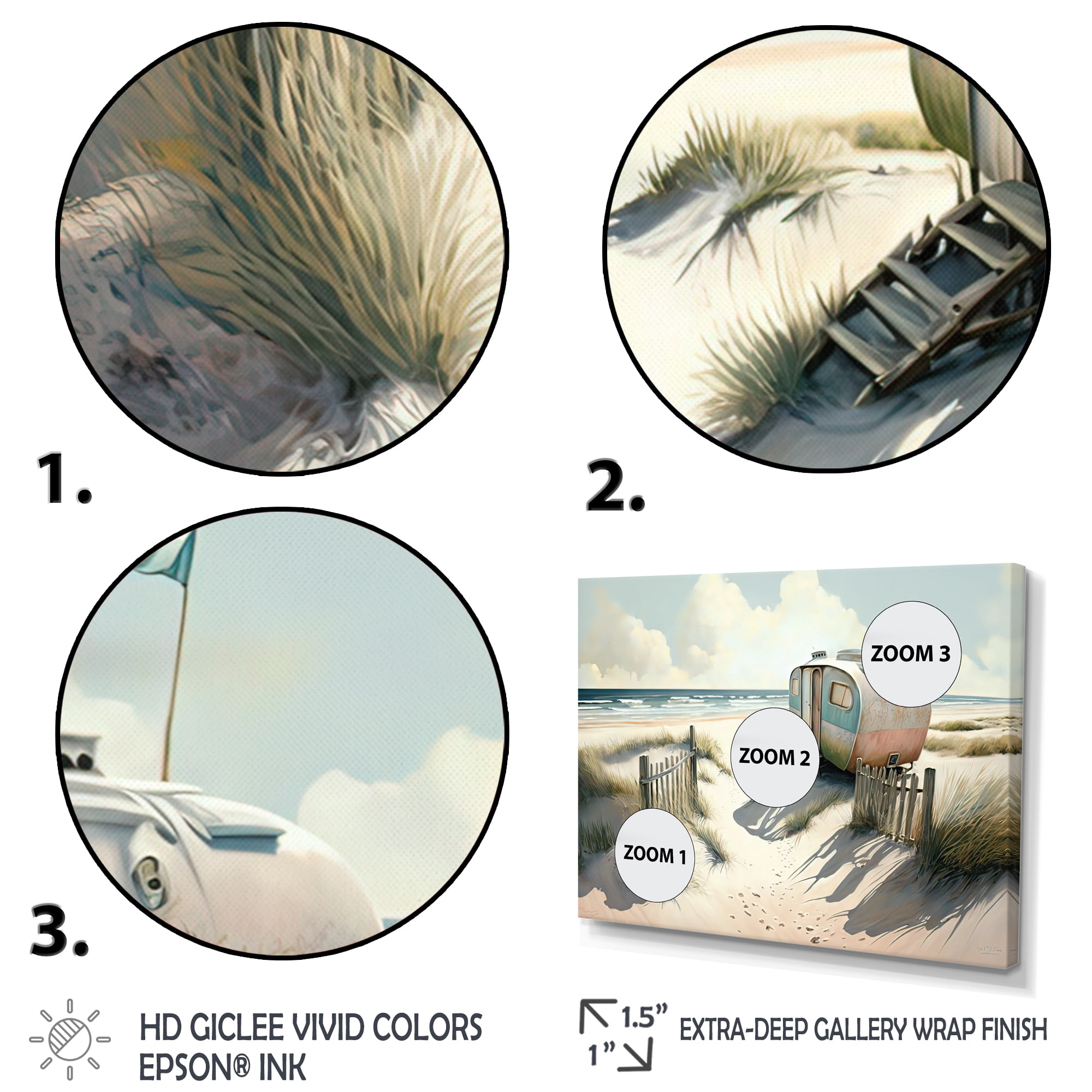 Designart Camping On The Beach Canvas Wall Art