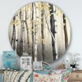 thumbnail image 3 of Designart 'Golden Birch Forest IV' Farmhouse Metal Circle Wall Art, 3 of 3