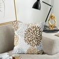 thumbnail image 2 of Brown Dahlia Pillow Covers 20x20 Set of 2, Coffee Gray Geometric Floral Outdoor Throw Pillow Covers Spring Summer Pillowcase Modern Farmhouse Home Decorations Cushion Case for Living Room Bedroom, 2 of 5