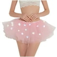 thumbnail image 4 of Elainilye Fashion Sequin Skirt Pleated Gauze Short Skirt Adult Dancing Skirt Gauze Dress Tutu Skirt,Pink, 4 of 5