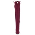 thumbnail image 2 of BLISSFUL STEP Women's Boots Round Toe Block Heel Over Knee High Faux Suede Boots Burgundy 7, 2 of 8