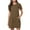 Brown, variant on Women's Summer Dresses Fashion Short Sleeve Crew Neck Casual Sundress Vacation Beach Dress with Pocket