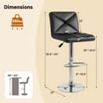 thumbnail image 3 of Costway Modern Bar Stools Set of 2 PU Leather Upholstered Swivel Counter Stools with Back Black, 3 of 9