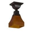 thumbnail image 4 of Meyda 229387 5 in. Square Bungalow Frosted Amber Flushmount Ceiling Fixture, 4 of 5
