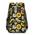 thumbnail image 2 of Sunflower and Narcissus Black Pattern Cute School Backpack Bag with Padded Back and Adjustable Shoulder Straps 16.9 X 12.6 X 5.9 Inches, 2 of 5