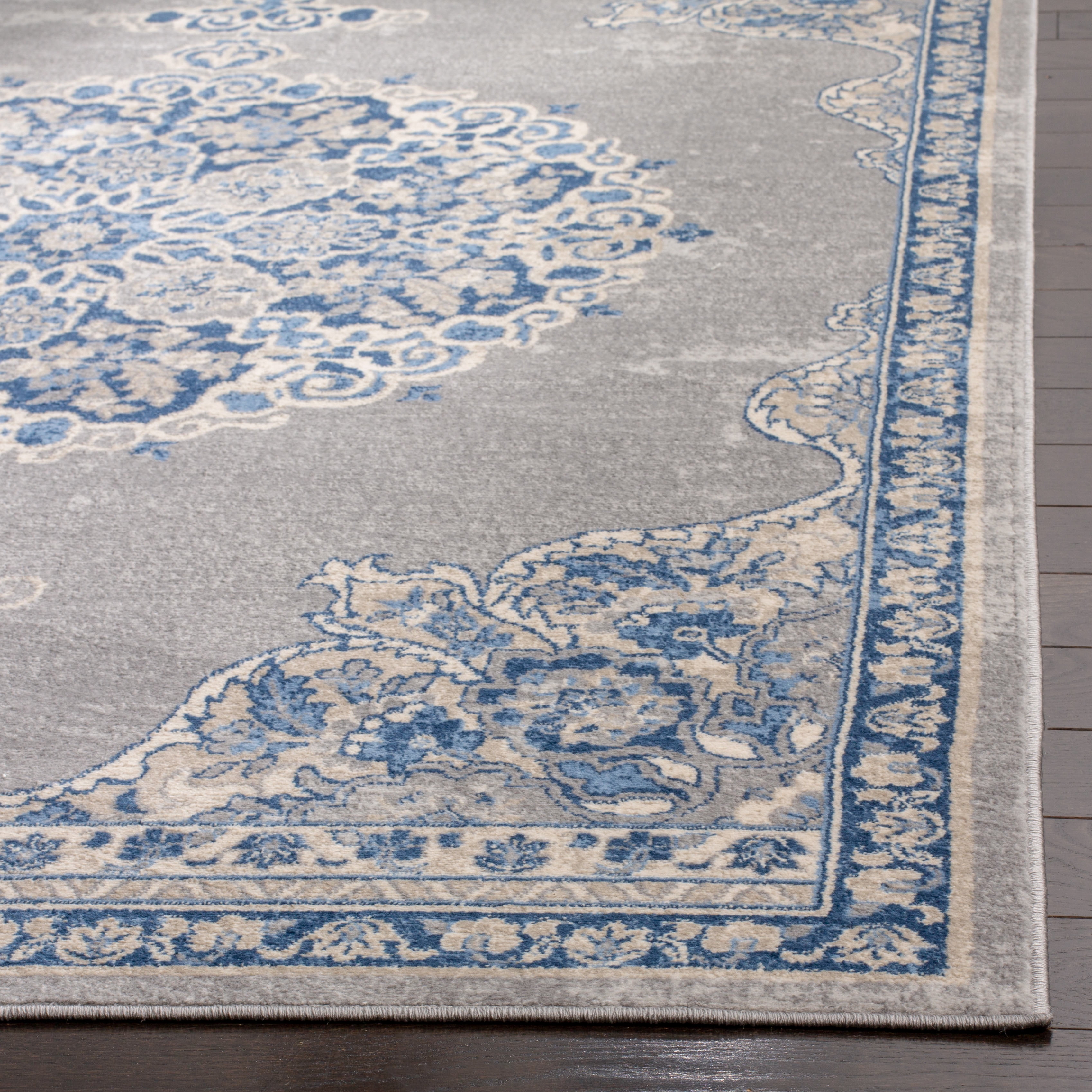 SAFAVIEH Brentwood Cahal Oriental Area Rug, Light Gray/Blue, 9' x 12'